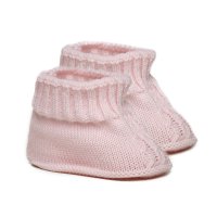 S440-P: Pink Chain Knit Bootees